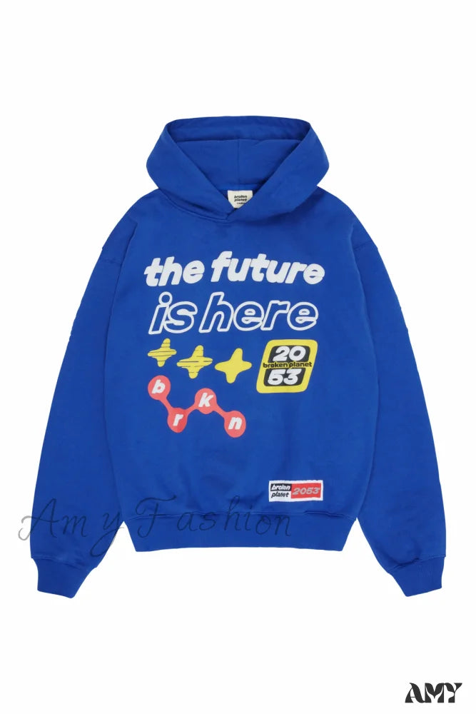 Broken Planet Zipper Y2K Harajuku Hip Hop Cartoon Puff Hoodie