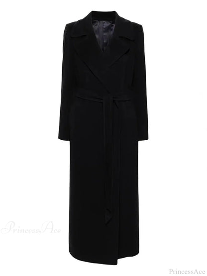 Brown Woolen Lapel Slim Overcoat