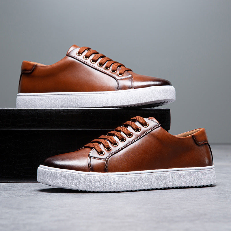Leather Low-Top Sneakers | Contrast Sole | Maison Collection