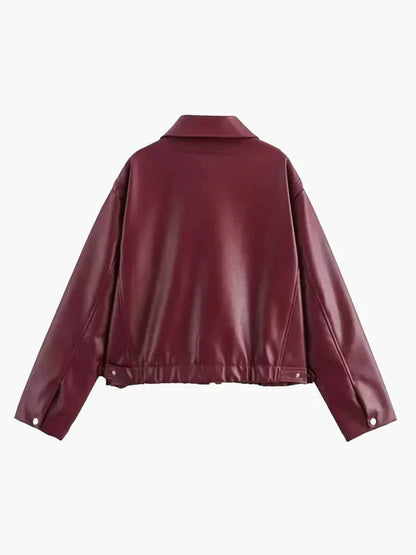Atelier Faux Leather Jacket | Cropped Modern Fit | Zip Front Design