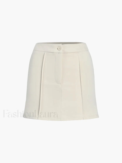 Button Front Halter Neck Backless Classic Vest Blazer With Skirt Set