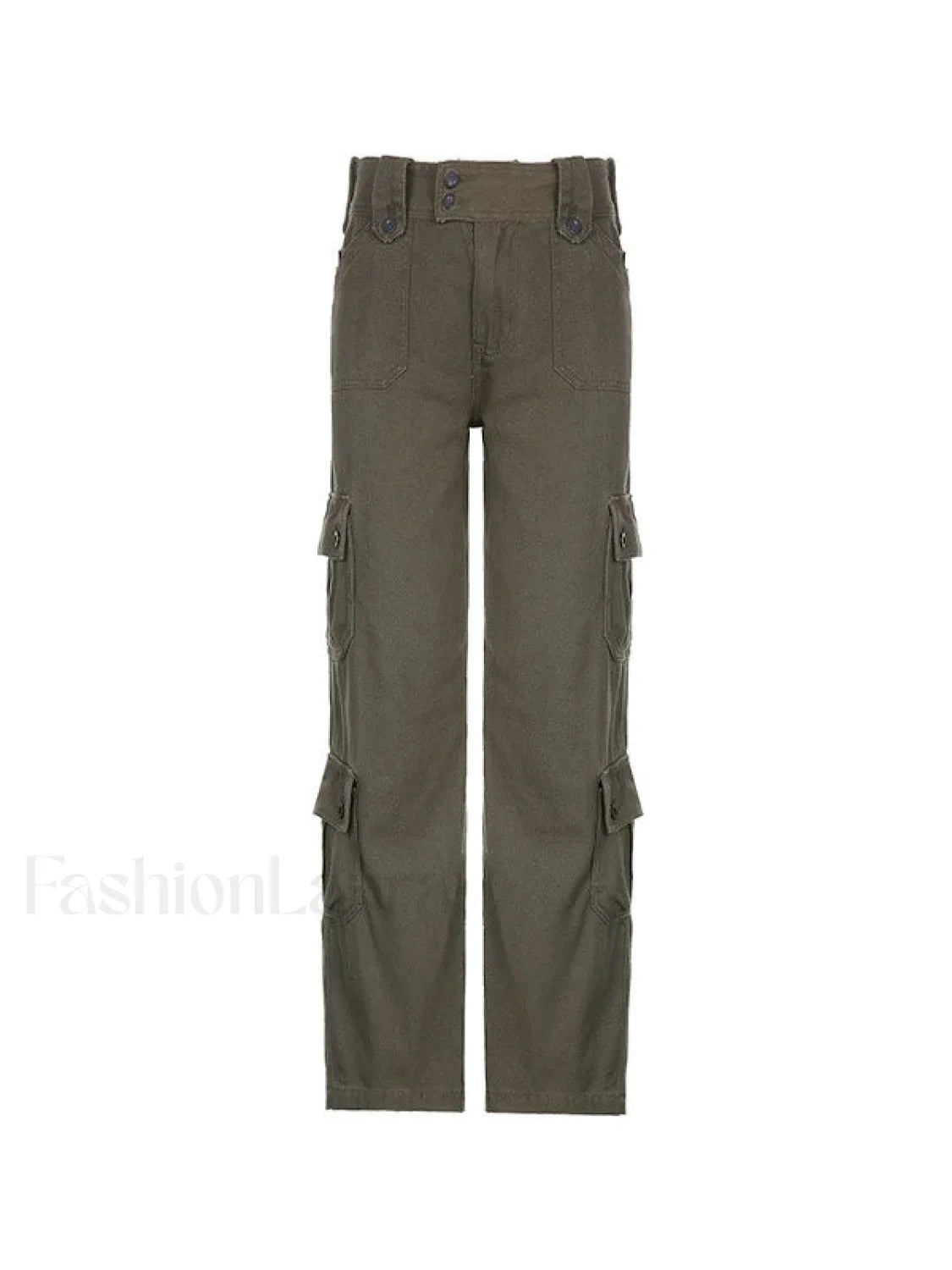 Buttoned Straight Leg Cargo Jeans