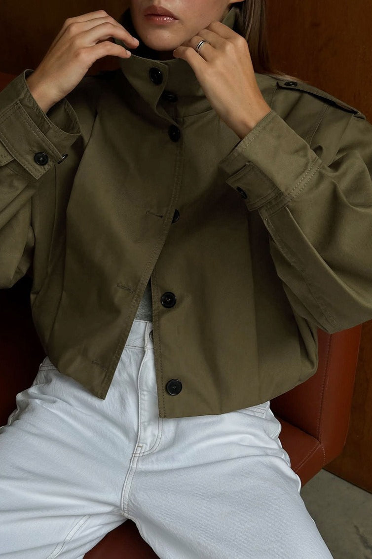 High Neck Long Sleeve Jacket