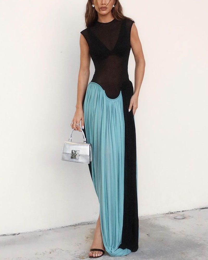 Mesh Bodycon Maxi Dress