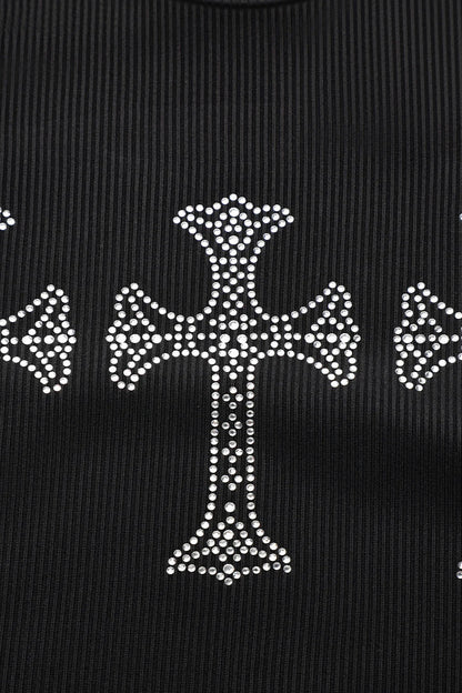 Rhinestone Halter Gothic Dress