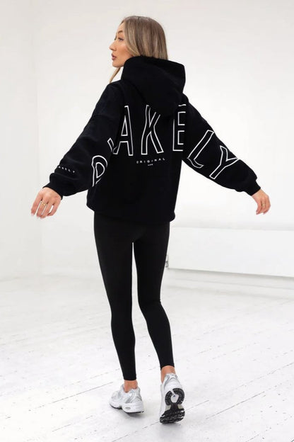 Printed Thick Loose Hoodie