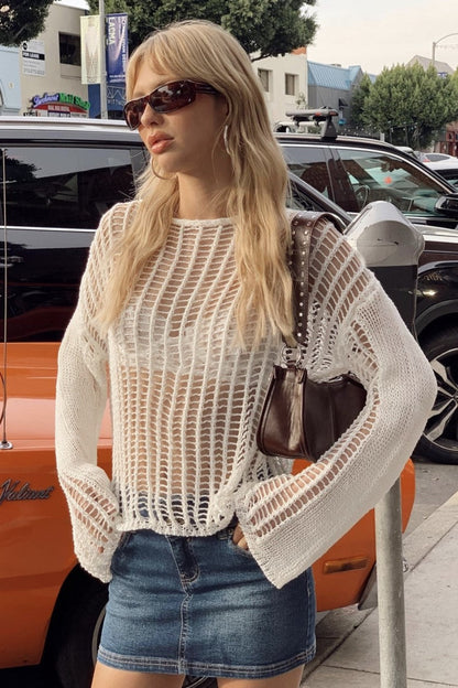 Crochet Hollow Out Vacation Cover Up