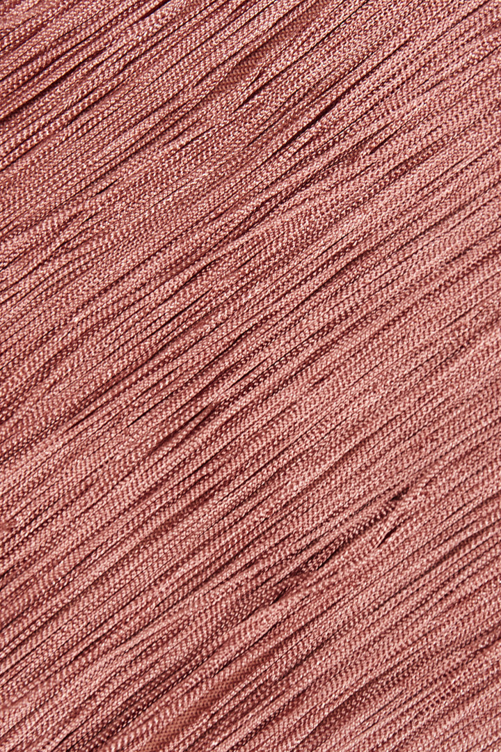 Metallic Fringe Halter Chevron Panel Bodycon Maxi Gown
