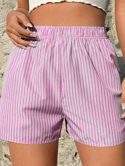 Casual Striped Print Shorts