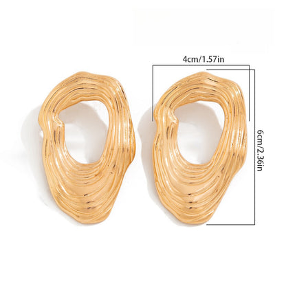 Liquid Irregular Ruched Flower Earrings