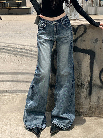 Heavy Craftsman Whiskers Washed Flare Jeans