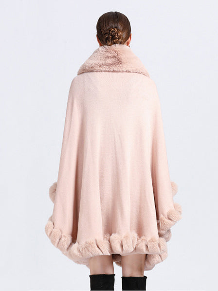 Cloak Cape Faux Fur Bride Wraps Poncho Coat For Women