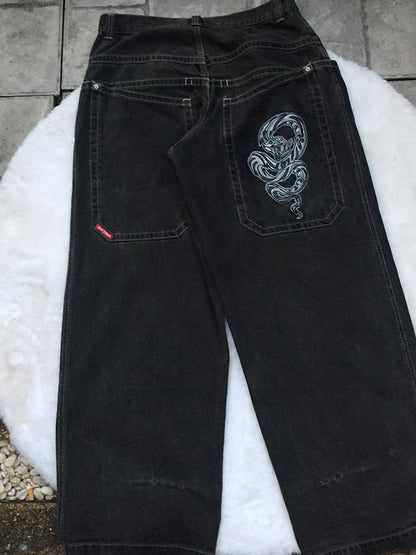 Hip Hop Trendy Brand Print Boyfriend Jeans