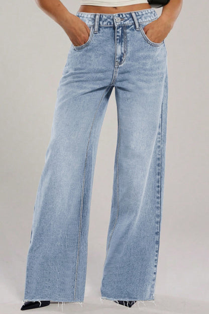 Embroidered Bow Pocket Jeans