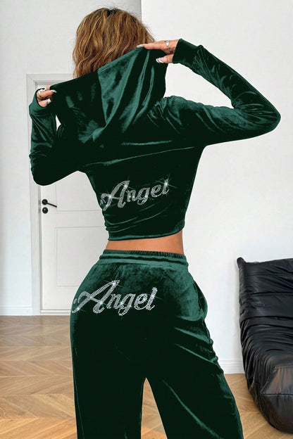 | Relaxed Solid Crop Two Piece Set