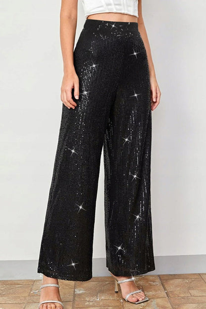 Elegant High Waist Wide Leg Straight Leg Pants