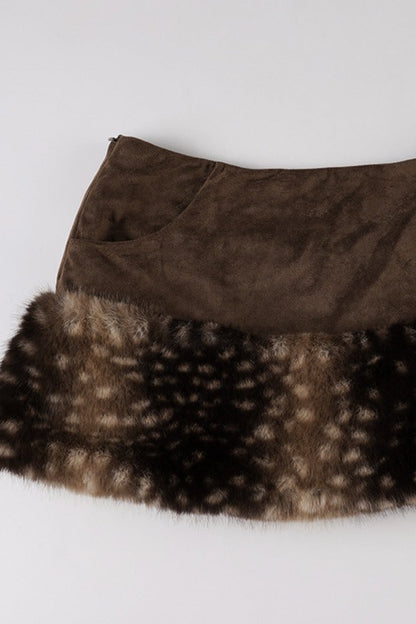 Fleece Patchwork Crop Tube Two Piece Set