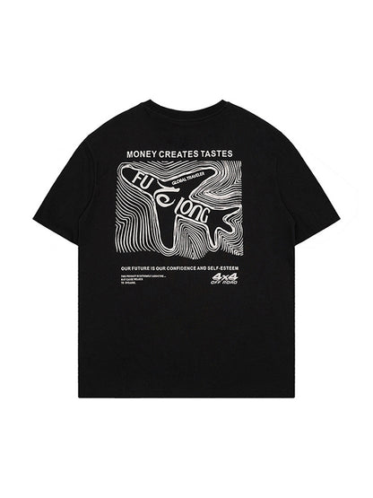 Abstract Print Unisex Oversized Short Sleeve Tee