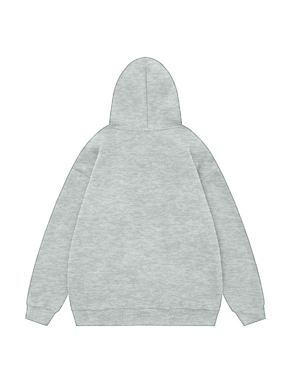 Solid Color Stretchy Hem Loose Oversized Hoodie