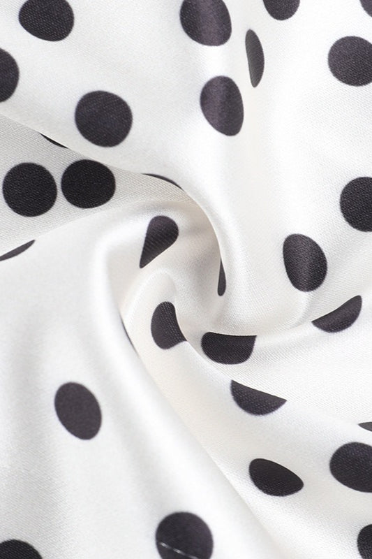 Polka Dot One-Shoulder Halter Neck Choker Mini Dress