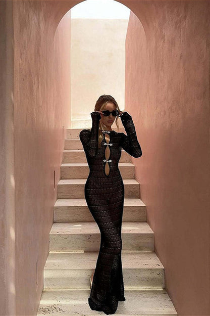 | Backless Knit Maxi Dress