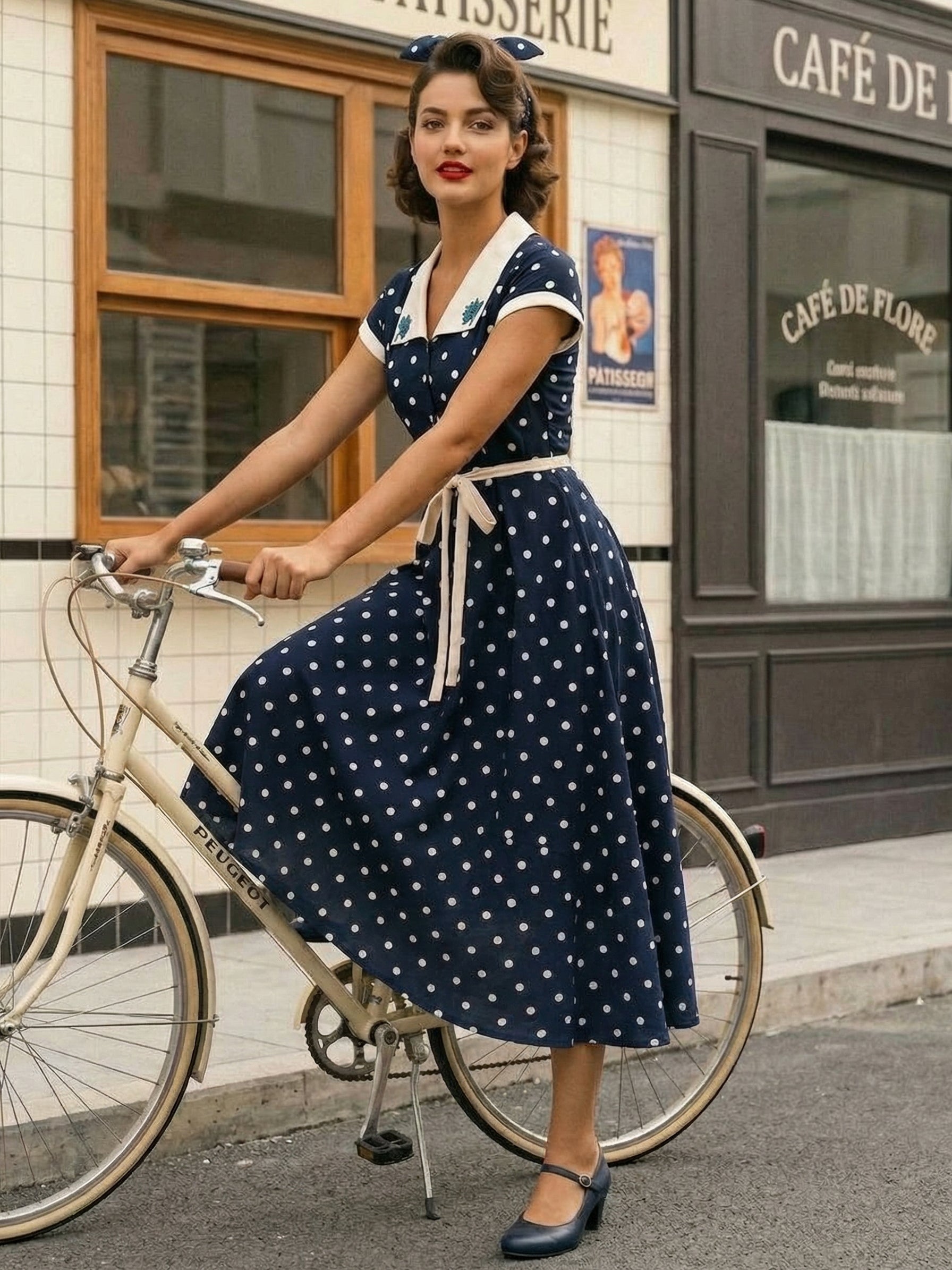 Polka Dot Midi Vintage Dress Belted Hepburn Style Summer Co-ord Set For Women 2026