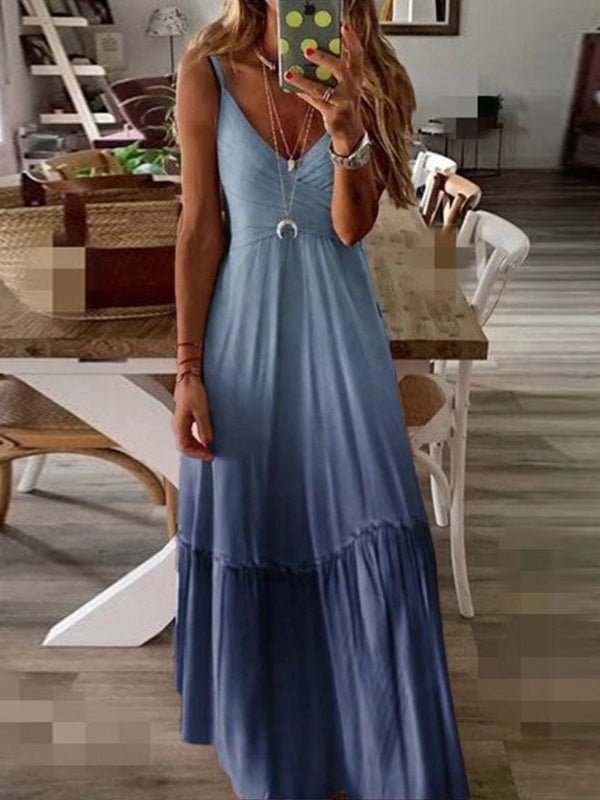 V-Neck Gradient Cami Dress