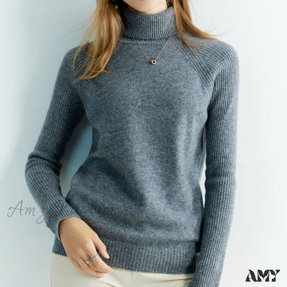 Cashmere Women's Knitted 100% Merino Wool Long Sleeve Vintage Autumn Winter Clothes Cozy Sweater
