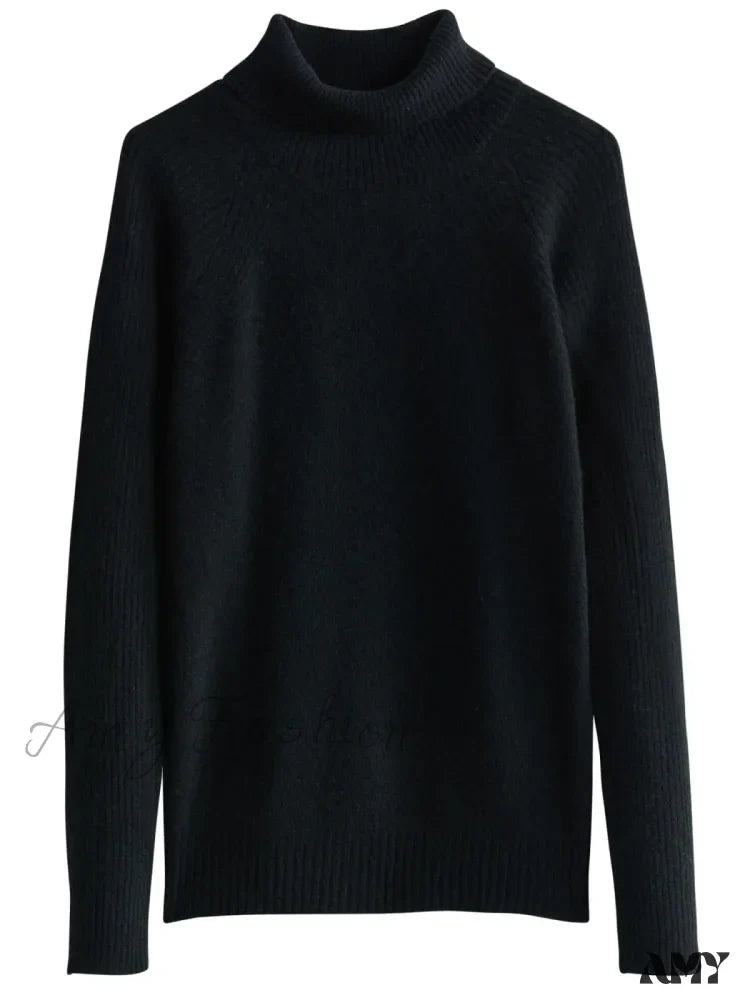 Cashmere Women's Knitted 100% Merino Wool Long Sleeve Vintage Autumn Winter Clothes Cozy Sweater