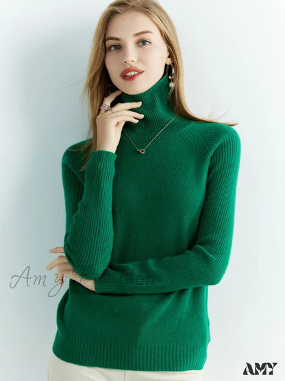 Cashmere Women's Knitted 100% Merino Wool Long Sleeve Vintage Autumn Winter Clothes Cozy Sweater
