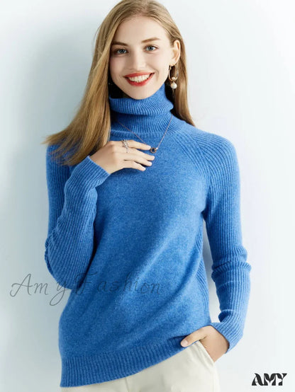 Cashmere Women's Knitted 100% Merino Wool Long Sleeve Vintage Autumn Winter Clothes Cozy Sweater