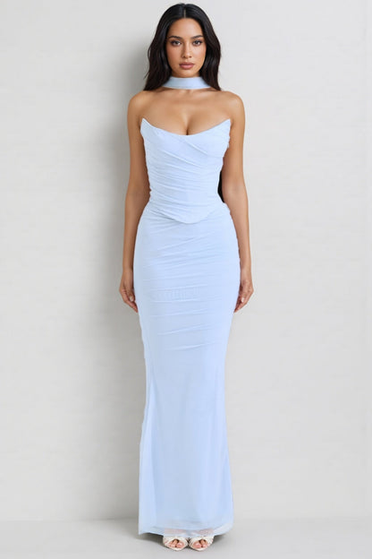 Freyalt Bluebell Fluted Hem Maxi Dress Set