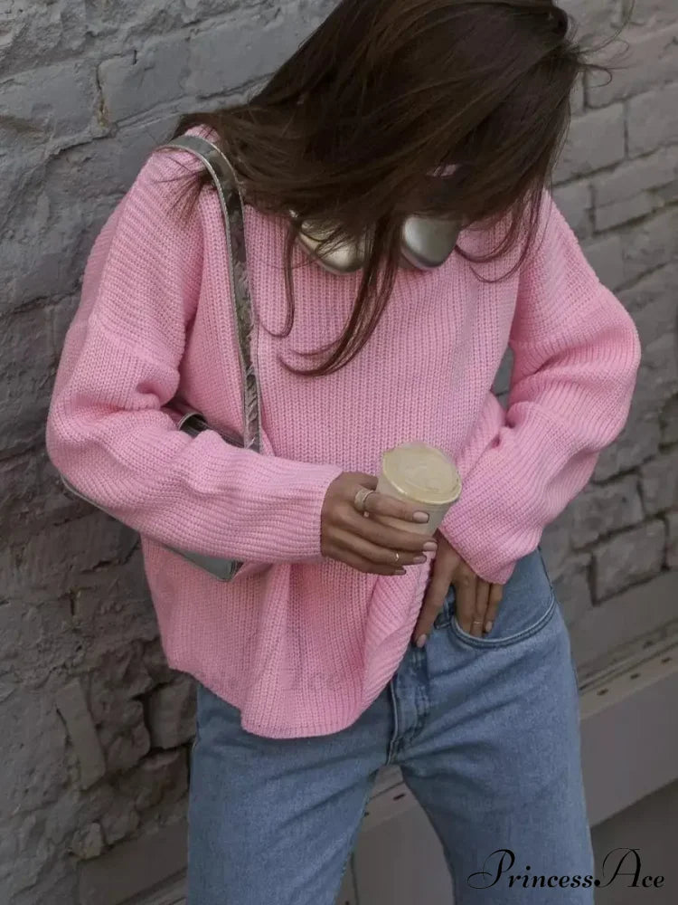 Casual Elegant Striped Cozy Oversize Autumnal Gray Fashionable Sweater