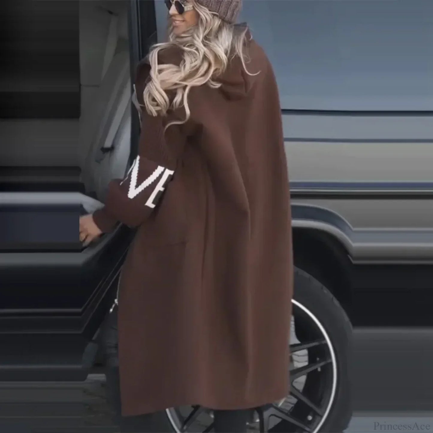 Casual Long Patchwork Lace-Up Overcoat