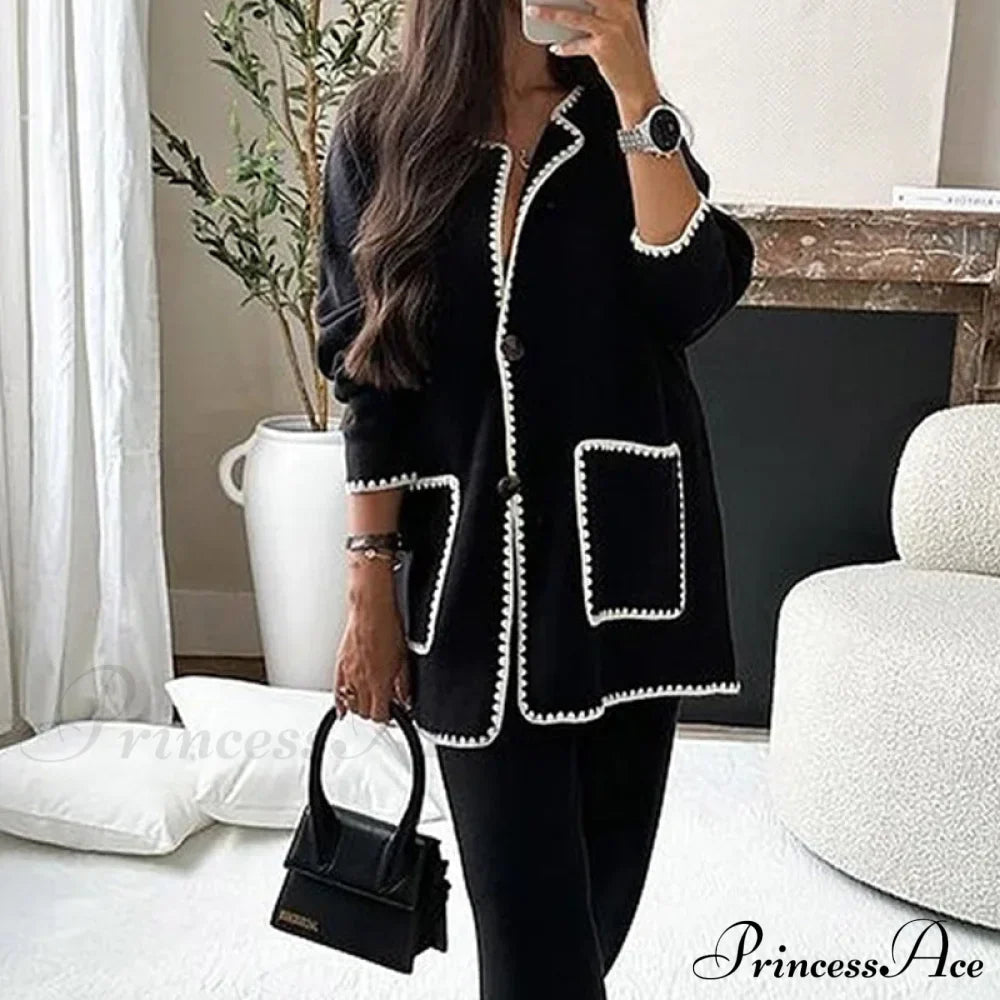 Casual Loose Solid Suit