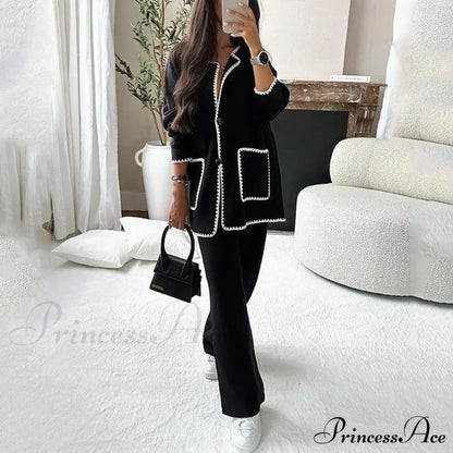Casual Loose Solid Suit