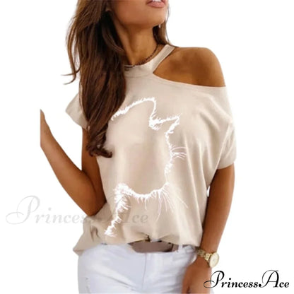 Casual Print Short Sleeve O-neck Tops