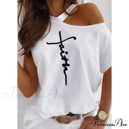Casual Print Short Sleeve O-neck Tops