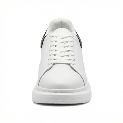 Women's White Textile Lace-Up Sneakers – Orthopedic Casual Comfort Trainers