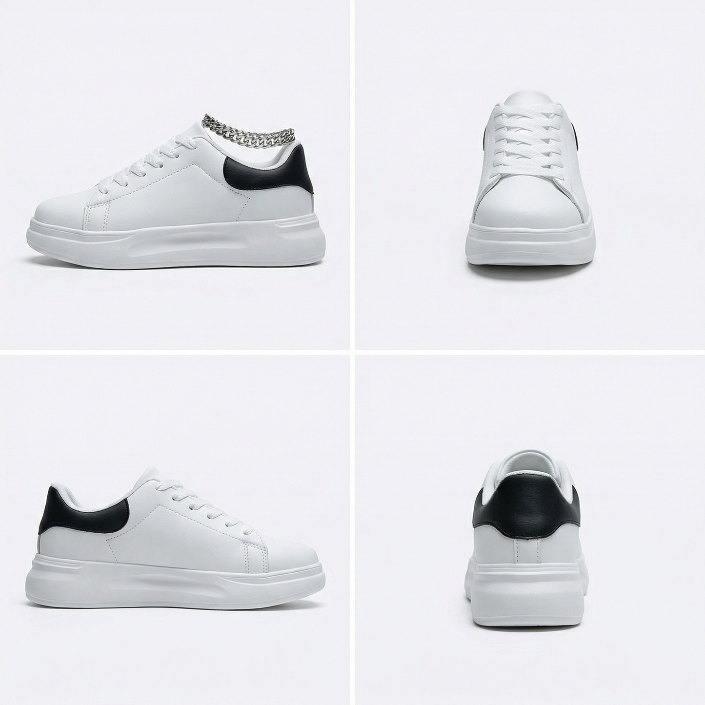 Women's White Textile Lace-Up Sneakers – Orthopedic Casual Comfort Trainers