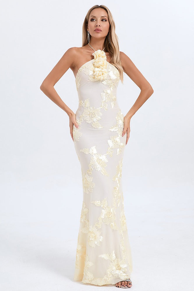 | Floral Foil Print Maxi Dress
