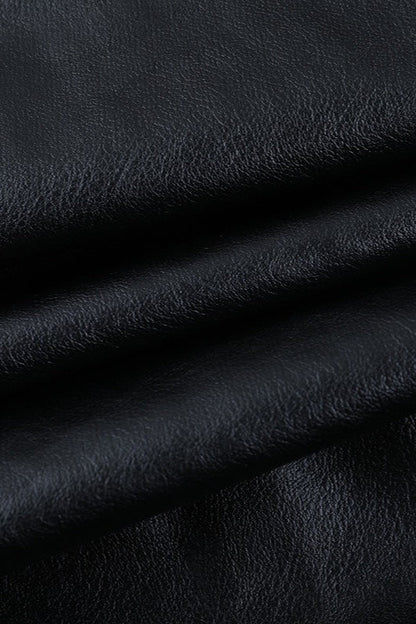 Short PU Leather Zip Jacket