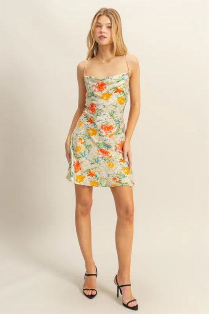 Gardenia Satin Mini Dress