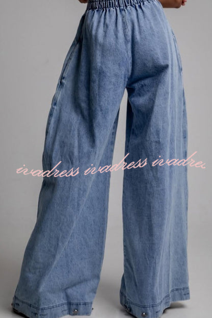 Fashion High Waist Vintage Zipper Cuffed Loose Jeans
