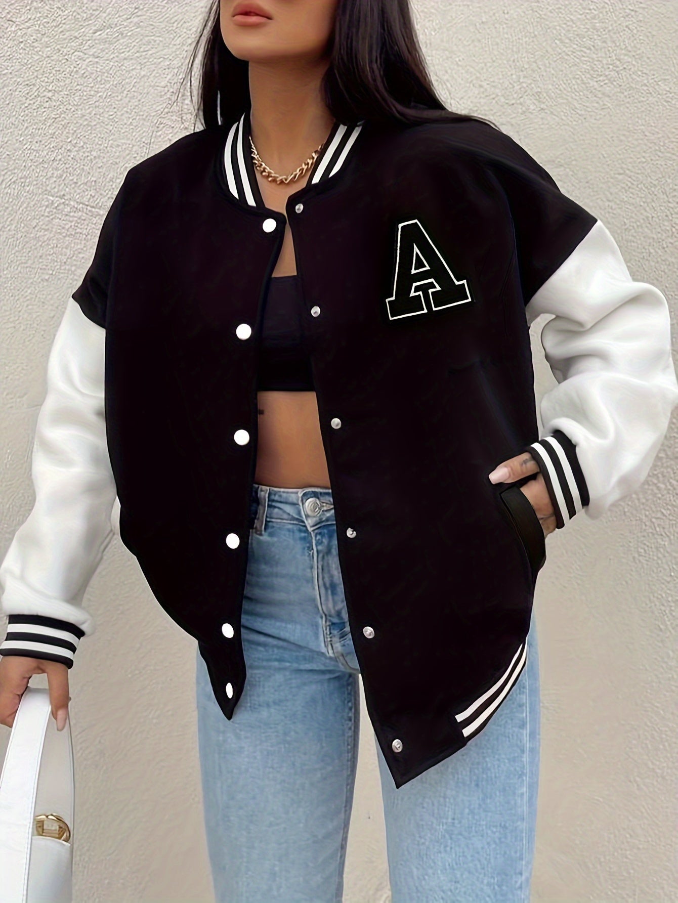 | Women’s Casual Oversized Bomber Jacket