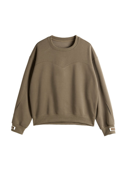 Solid Color Sleeve Embellished Oversized Hoodie