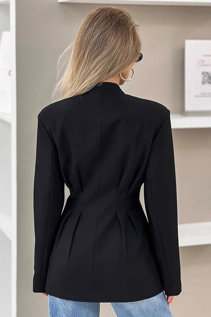Slim Fit V Neck Blazer Coat
