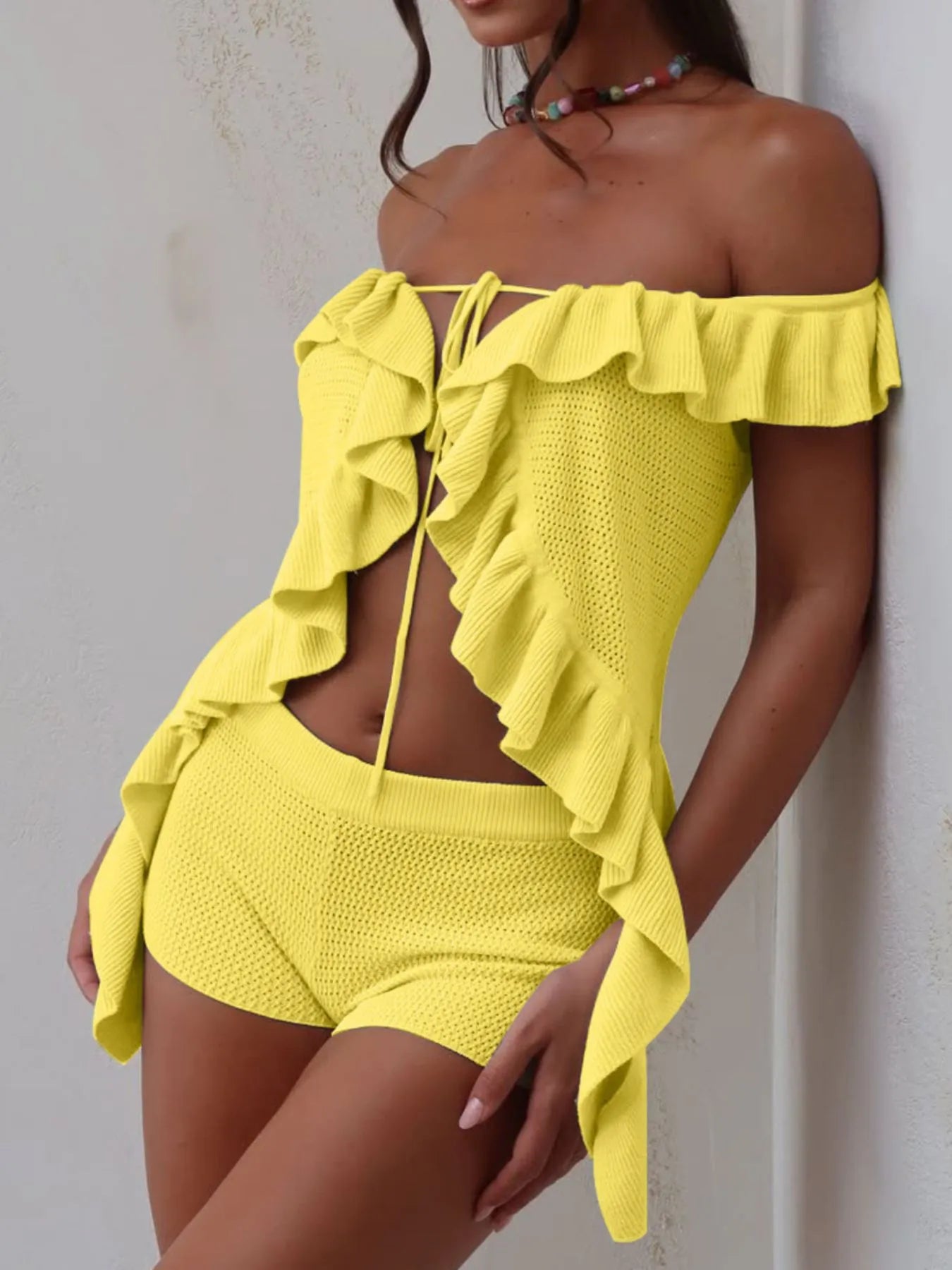 Hannah Knit ruffle Set