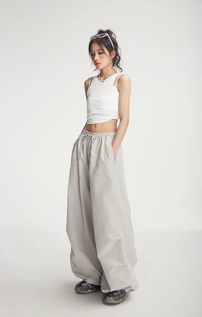 Balloon Drawstring Palazzo Pants