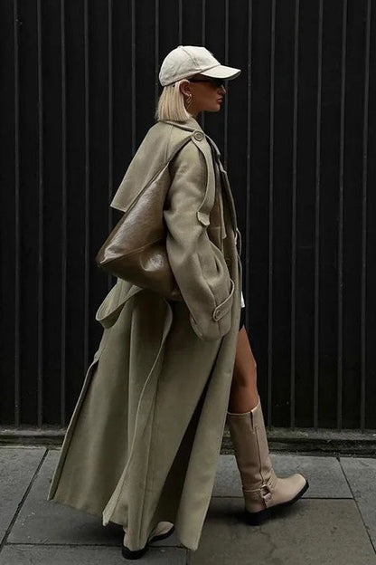 Vintage Double Breasted Belted Overcoat